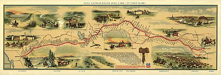 Pony Express Map William Henry Jackson