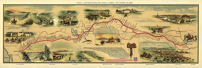 Pony Express Map William Henry Jackson
