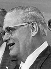 President Gerald R. Ford and Ohio State University Football Coach Woody Hayes at the Port Columbus Airport in Columbus, Ohio - NARA - 30805881 (cropped)