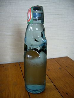 A lemonade ramune bottle