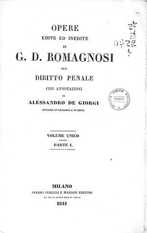 Romagnosi, Gian Domenico – Opere, 1841 – BEIC 15605413