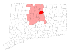 South Windsor's location within Hartford County and Connecticut