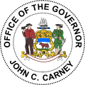 Seal of JOHN C. CARNEY Governor of Delaware