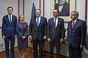 Secretary Pompeo, Secretary Mnuchin, Secretary Nielsen and Advisor Kushner With Mexican President- Elect López Obrador (42676140144)