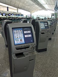 Self Check-In Kiosks at the Hong Kong International Airport