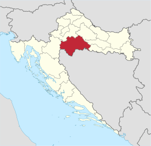 Sisak-Moslavina County within Croatia