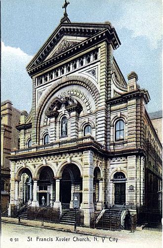 St Francis Xavier Church, Manhattan. c.1900 Postcard.jpg