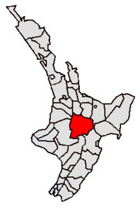 Location of Taupō District within New Zealand