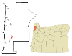 Location of Beaver, Oregon