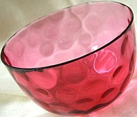 Vintage cranberry glass bowl