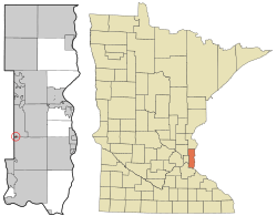 Location of the city of Landfallwithin Washington County, Minnesota