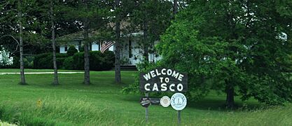 Welcome to Casco sign