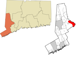 Location within the Western Connecticut Planning Region and the state of Connecticut