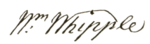 William Whipple signature.png