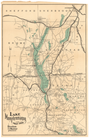1901 Lake Memphremagog map