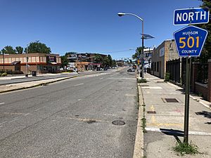 2018-07-07 13 47 51 View north along Hudson County Route 501 (John F Kennedy Boulevard) just north of 63rd Street in Jersey City, Hudson County, New Jersey