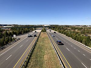2019-10-18 13 50 43 View north along Virginia State Route 234 (Prince William Parkway) from the ramp connecting southbound Virginia State Route 28 (Nokesville Road) to southbound Virginia State Route 234 in Manassas, Virginia