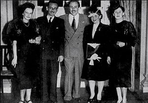 Ari Barroso with Walt Disney and wife Rio de Janeiro Brazil 1942