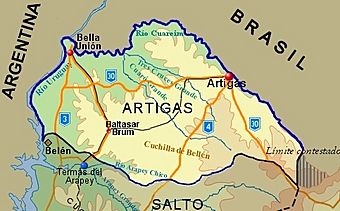 Artigas Department map