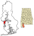 Baldwin County Alabama Incorporated and Unincorporated areas Daphne Highlighted 0119648