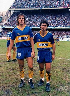 Batistuta-Latorre en Boca Jrs. 1991