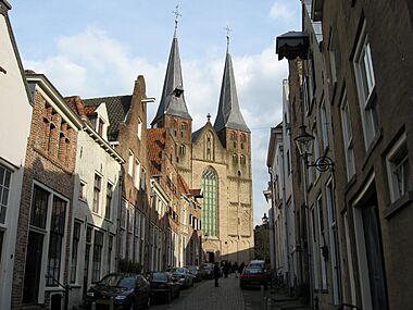 Bergkerk Deventer vanuit Bergstraat