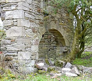Blacksyke Tower south access, old engine house, Caprington, East Ayrshire