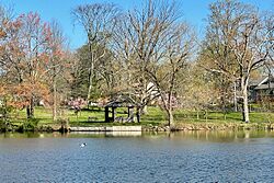 Cedar Brook Park, spanning South Plainfield in Middlesex County and its Union County neighbor Plainfield