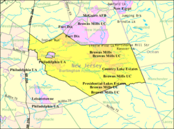Census Bureau map of Pemberton Township, New Jersey