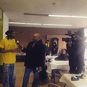 Chazz Miller being interviewed by Detroit Local News.jpg
