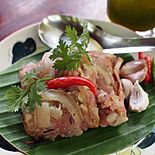Chin som mok is a speciality of northern Thailand and is the northern Thai version of naem sausage