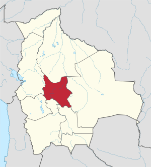 Location of Cochabamba Department in Bolivia
