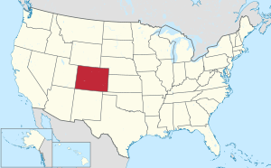 Map of the United States highlighting Colorado
