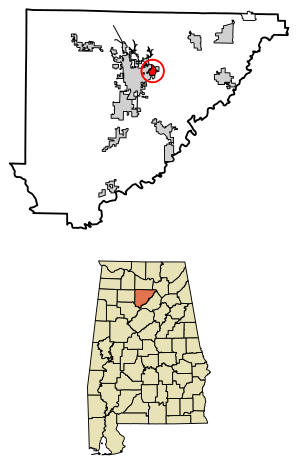 Location of East Point in Cullman County, Alabama.