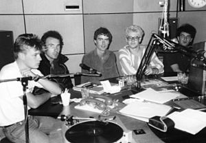Dave and U2 in studio, 1982