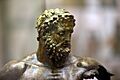 Detail, upper part of a bronze statuette of Hercules, from Seleucia on the Tigris, Iraq. Iraq Museum