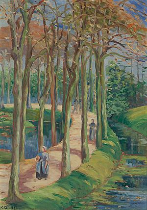 Katherine Sophie Dreier - Landscape with figures in woods - ca. 1911 or 1912
