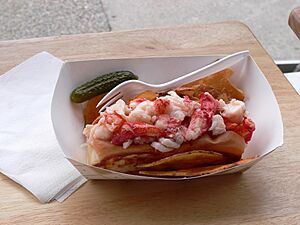 Lobster Roll at the Lobster Claw, Bar Harbor