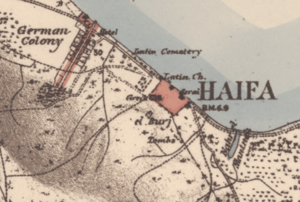 Location of Haifa German Templar Colony in the PEF Survey of Palestine