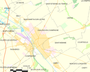 Map of the commune of Châlons-en-Champagne