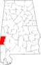 Map of Alabama highlighting Choctaw County.svg