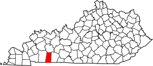 Map of Kentucky highlighting Todd County