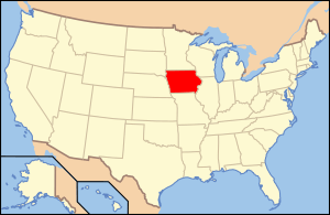 Location of Iowa in the United States