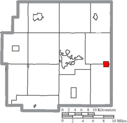 Location of Nevada in Wyandot County