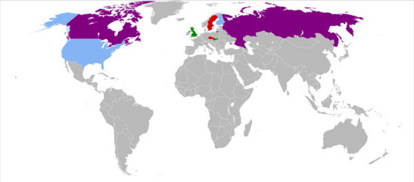 Map of winners of the Ice Hockey World Championships