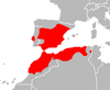 Mapa Acanthodactylus erythrurus.png