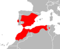 Mapa Acanthodactylus erythrurus