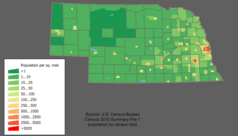 Nebraska population map