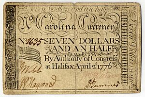 North Carolina 1776 $7½ banknote