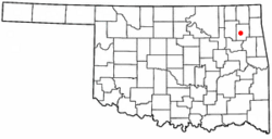 Location of Pryor Creek and Mayes County